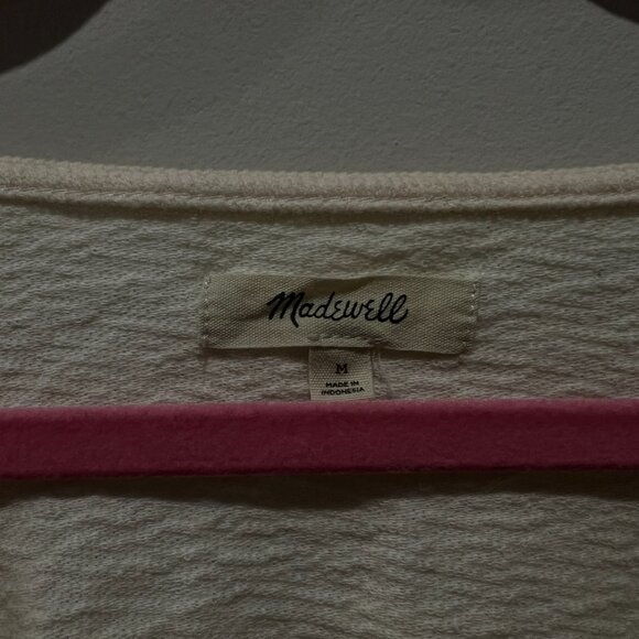Madewell Cream Deep-V Button-Front Crop Top (Size M) - Picture 4 of 5